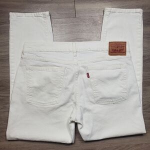 Levi's White Boyfriend Jeans Regular Fit Denim Summer Womans Size 30